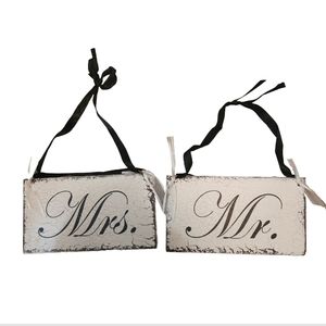MR & MRS Chair Signs, Wedding Chair Hangers, Bride and Groom Signs